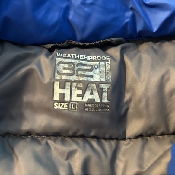 32 degrees blue packable down filled puffer vest size L zippered pockets - Picture 3 of 8